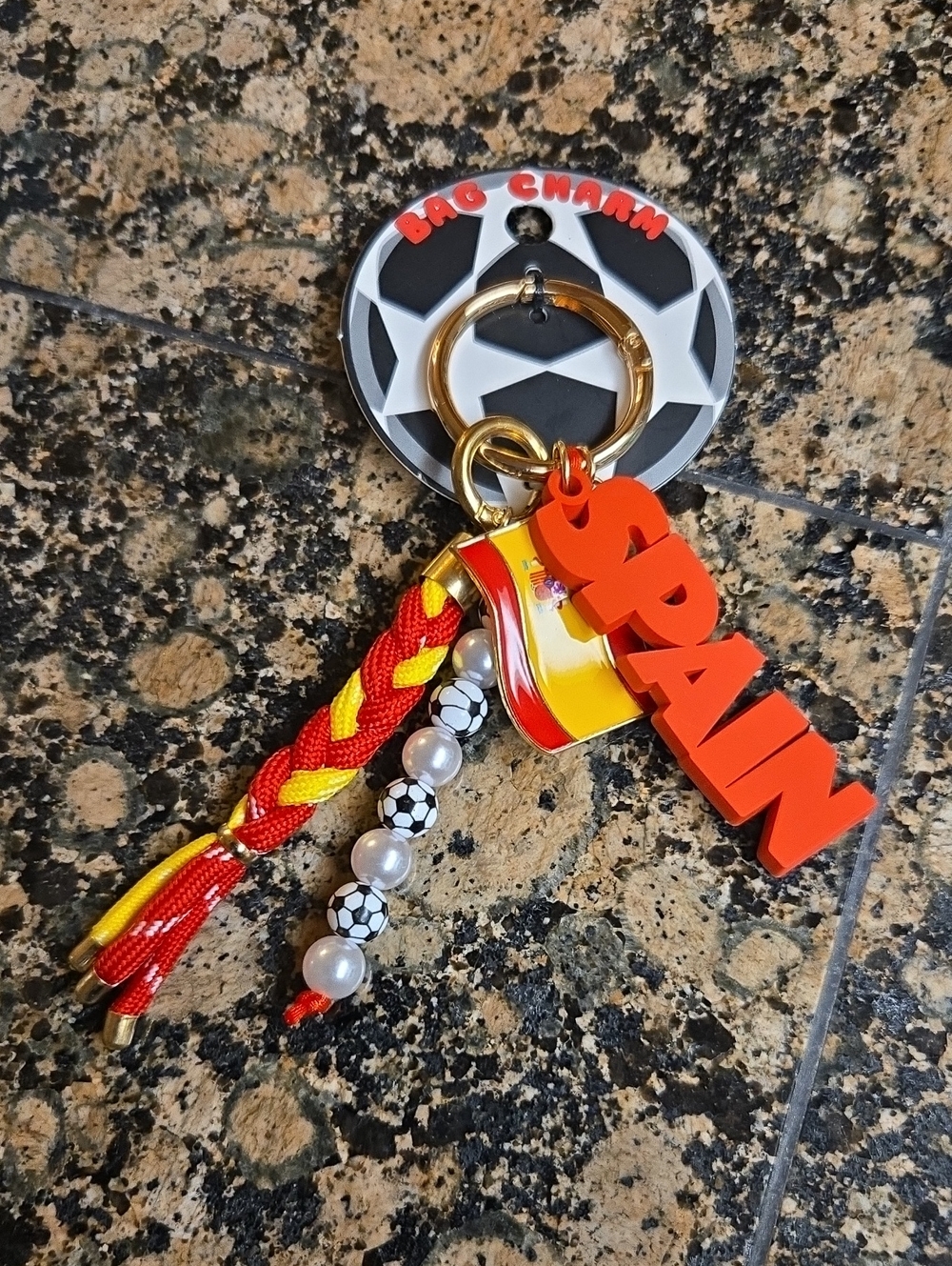SPAIN FIFA World Cup Soccer Key Chain Ring New!